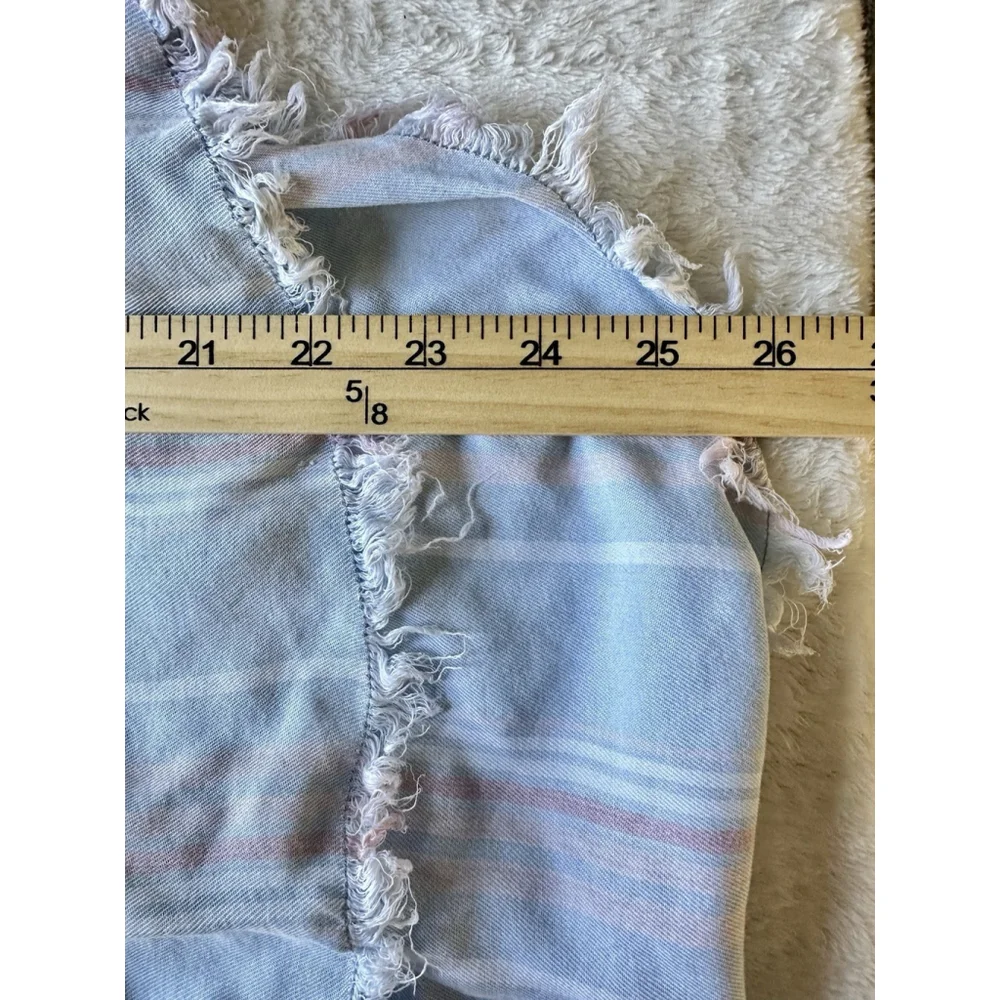 Purple Rain Striped Blouse With Fringe High/Low Hem Women's XS Button Up 90s - Picture 5 of 7